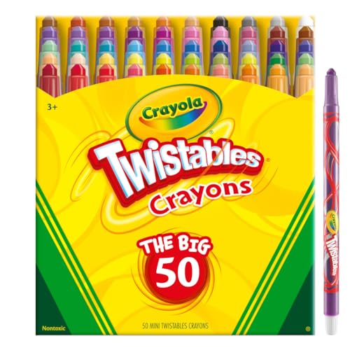 Crayola Mini Twistables Crayons (50ct) – No Sharpening, Less Mess for Kids 3+