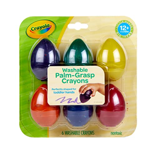 Crayola My First Palm Grip Crayons – 6 Washable Egg-Shaped Toddler Crayons