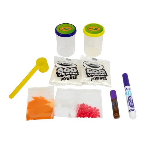 Crayola Mystery Goo Making Kit – DIY Slime Craft for Kids, Sensory Putty with Surprise Mix-Ins