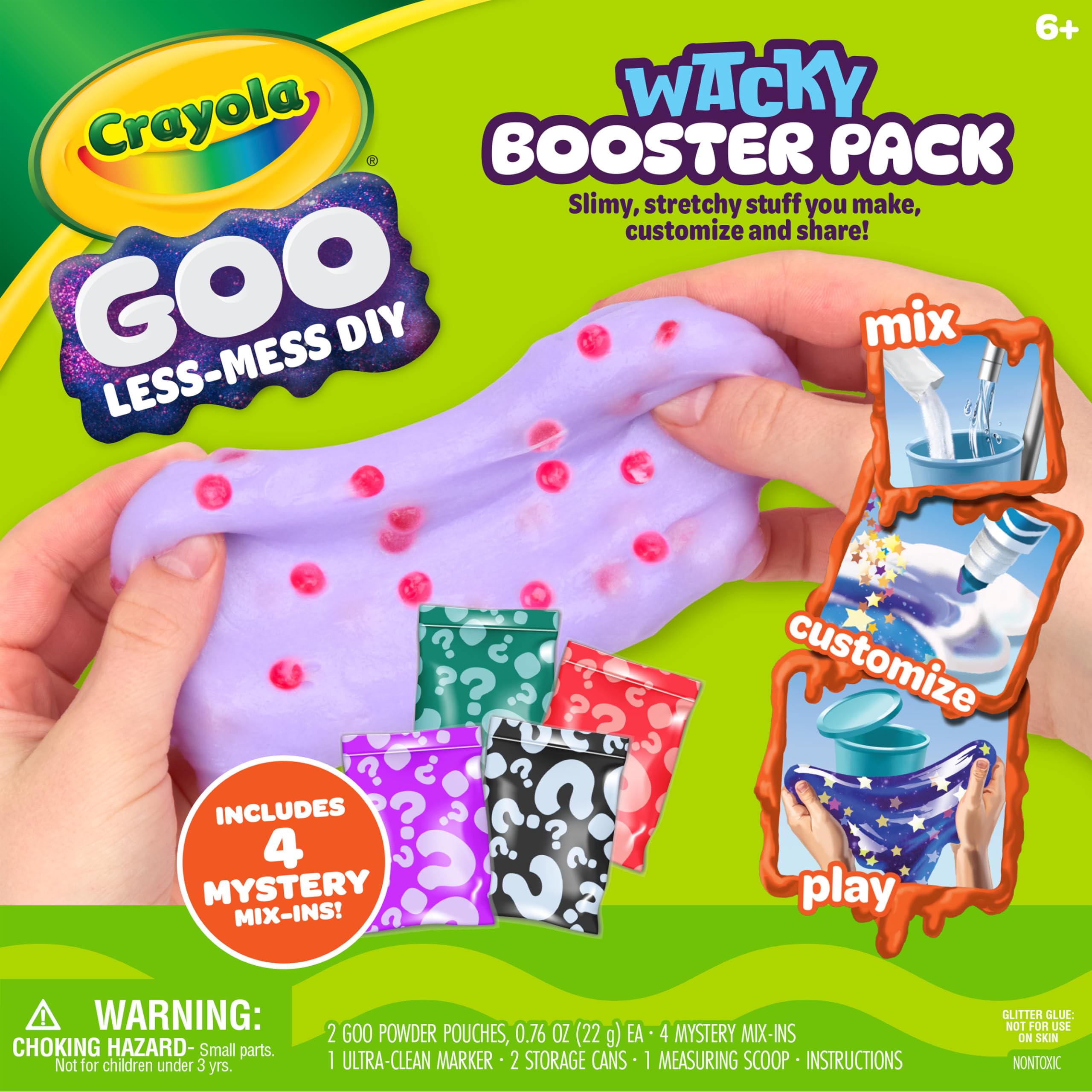 Crayola Mystery Goo Making Kit – DIY Slime Craft for Kids, Sensory Putty with Surprise Mix-Ins