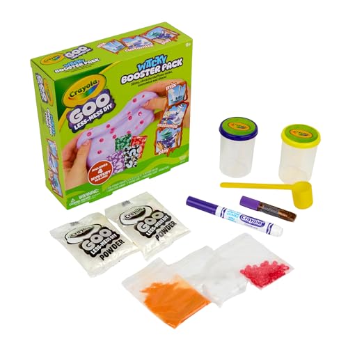 Crayola Mystery Goo Making Kit – DIY Slime Craft for Kids, Sensory Putty with Surprise Mix-Ins