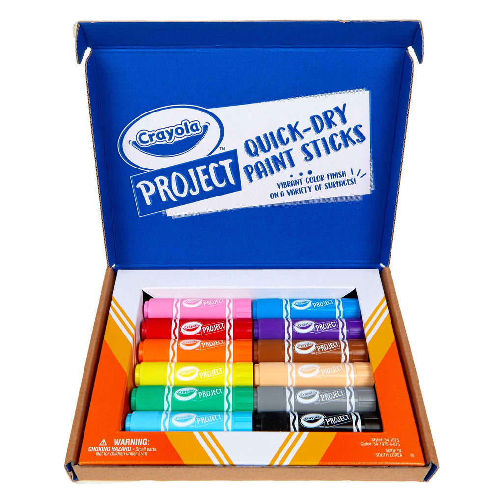 Crayola Paint Sticks – 12 Quick-Drying Colors – No Water Needed – Amazon Exclusive