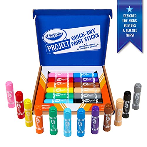 Crayola Paint Sticks – 12 Quick-Drying Colors – No Water Needed – Amazon Exclusive