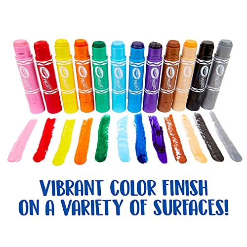 Crayola Paint Sticks – 12 Quick-Drying Colors – No Water Needed – Amazon Exclusive