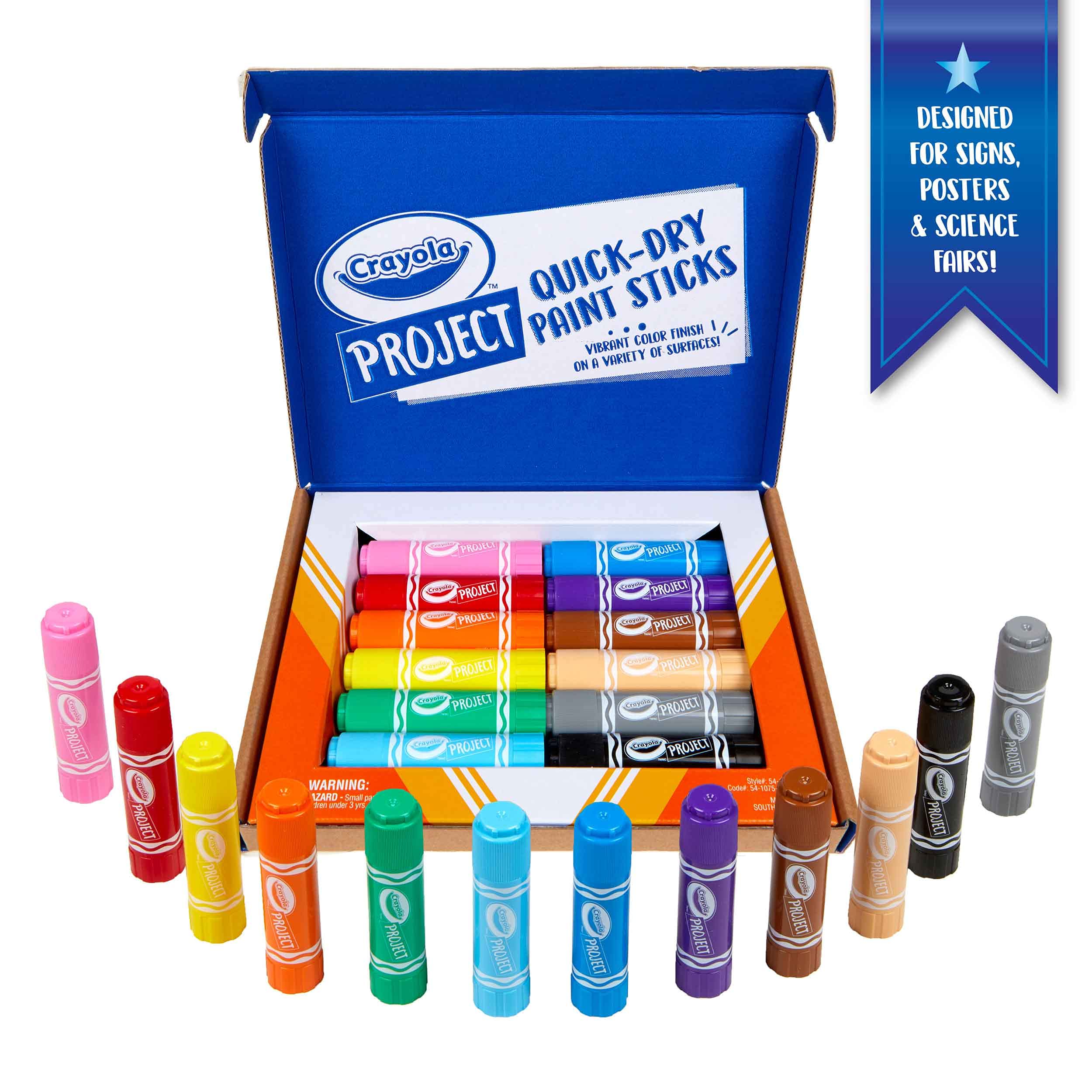 Crayola Paint Sticks – 12 Quick-Drying Colors – No Water Needed – Amazon Exclusive