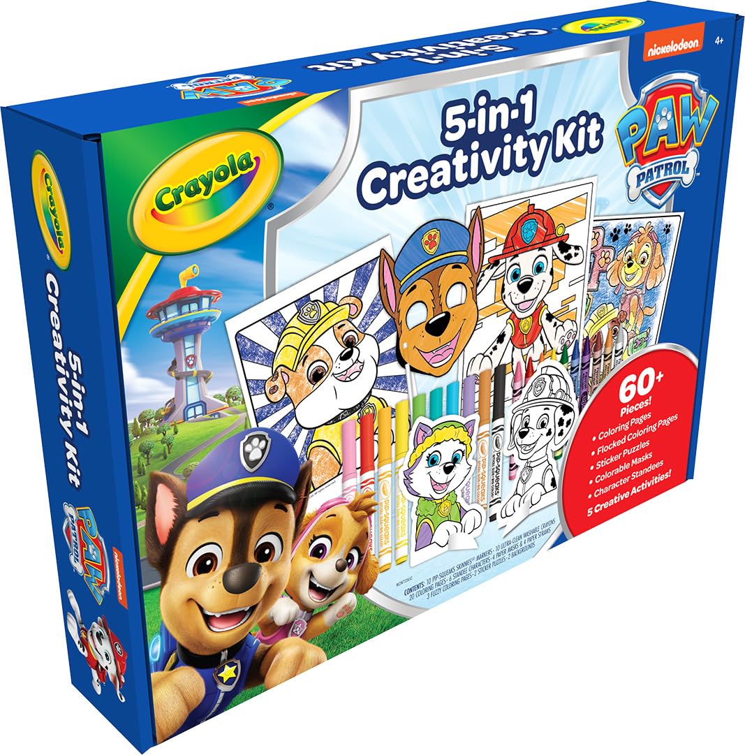 Crayola PAW Patrol Art Kit (60+ Pieces) - Kids Coloring Set with Markers and Crayons