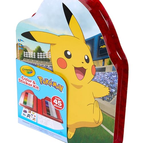 Crayola Pokemon Art Kit for Kids: 26 Washable Markers, 20 Coloring Pages & Stickers, Ages 4+