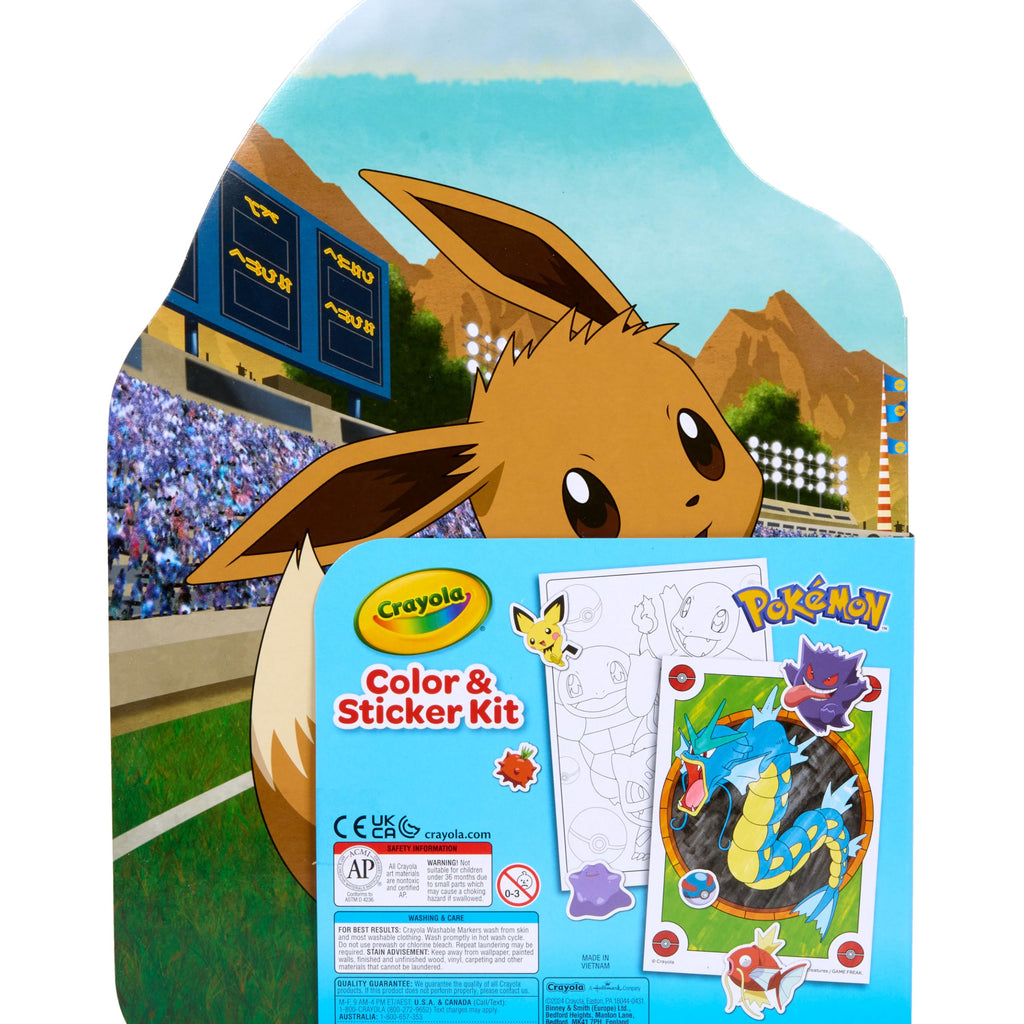 Crayola Pokemon Art Kit for Kids: 26 Washable Markers, 20 Coloring Pages & Stickers, Ages 4+