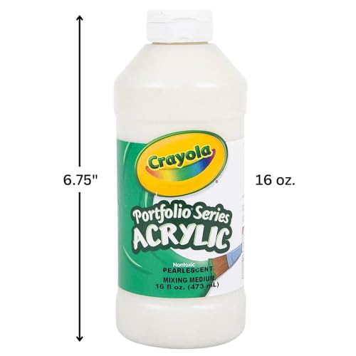 Crayola Portfolio Series Acrylic Paint - Pearlescent Mixing Medium, 16 oz Pint