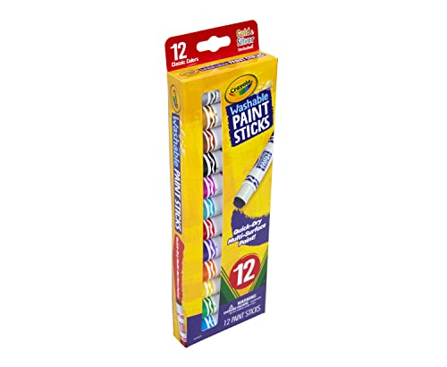 Crayola Quick Dry Paint Sticks (12ct) – Washable, Non-Toxic Tempera Paint for Kids