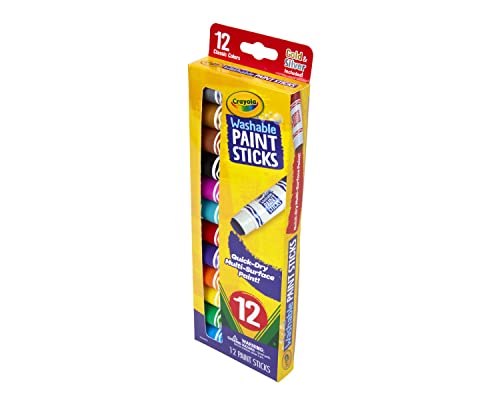 Crayola Quick Dry Paint Sticks (12ct) – Washable, Non-Toxic Tempera Paint for Kids