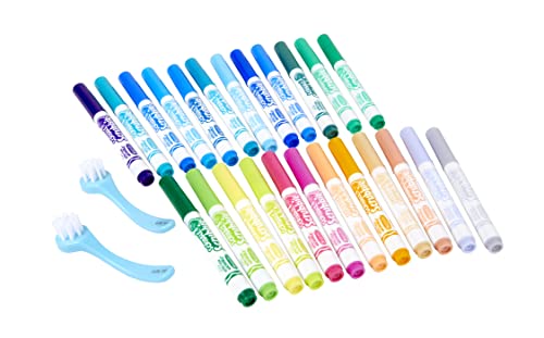 Crayola Scribble Scrubbie Pets Marker Refill & Expansion Set: 24 Washable Markers + 2 Scrub Brushes (Amazon Exclusive)