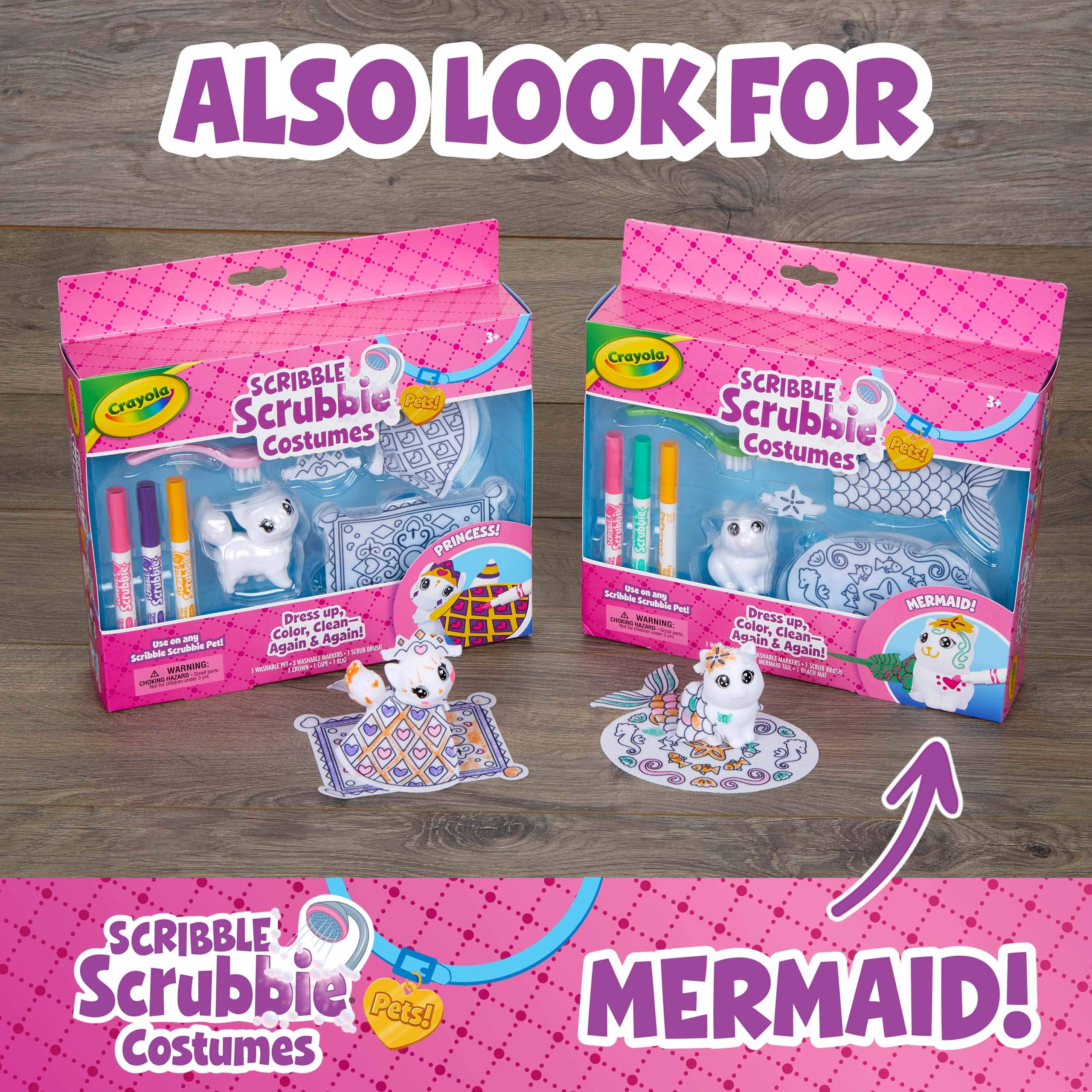 Crayola Scribble Scrubbie Pets Princess Playset: Missy the Cat with Tiara, Cape & Washable Markers