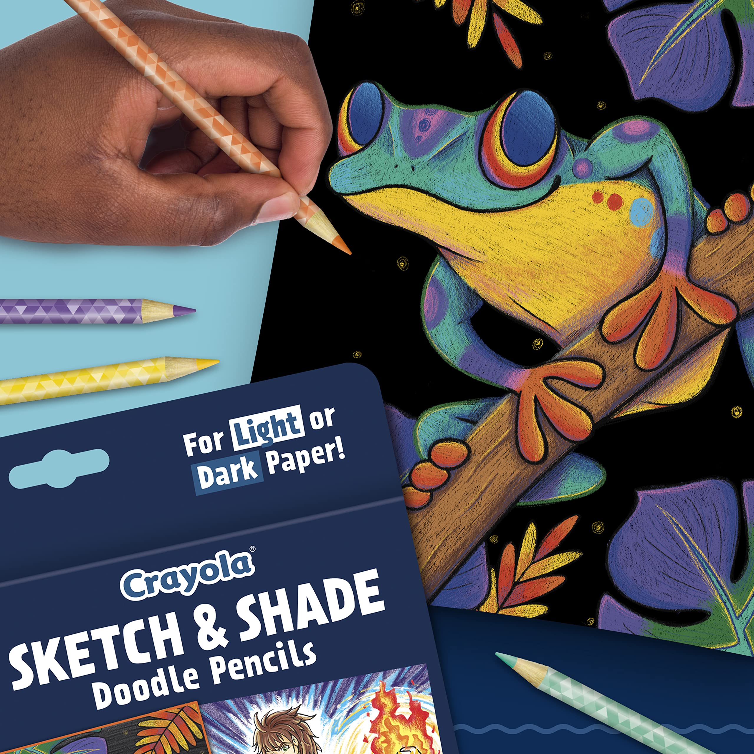 Crayola Sketch & Shade Doodle Pencils (14ct) – Colored Pencils for Adults with Gel Core and 2 Graphite Pencils