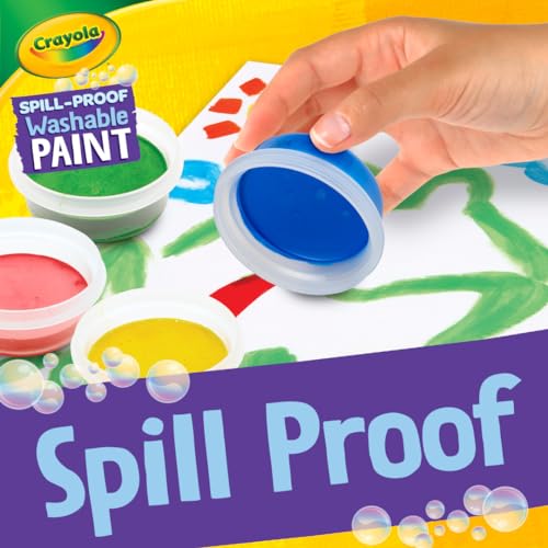 Crayola Spill-Proof Paint Set (5 Colors) – Washable Tempera Paint for Kids, Mess-Free Craft Supplies