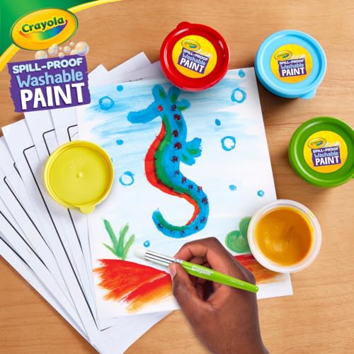 Crayola Spill-Proof Paint Set (5 Colors) – Washable Tempera Paint for Kids, Mess-Free Craft Supplies