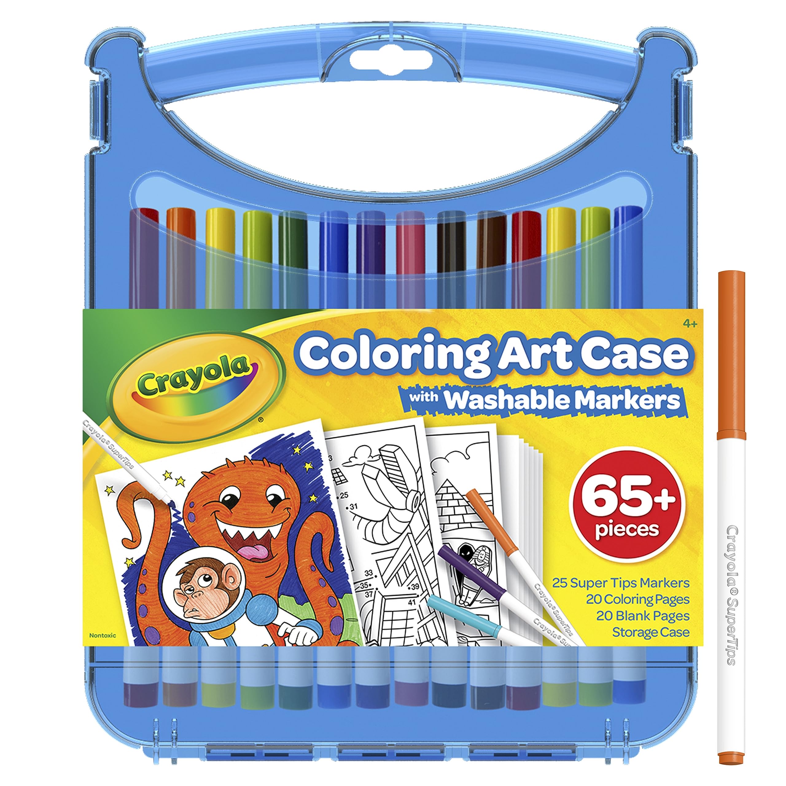Crayola Super Tips Art Case: 65+ Piece Coloring Set with Washable Markers, Portable Storage
