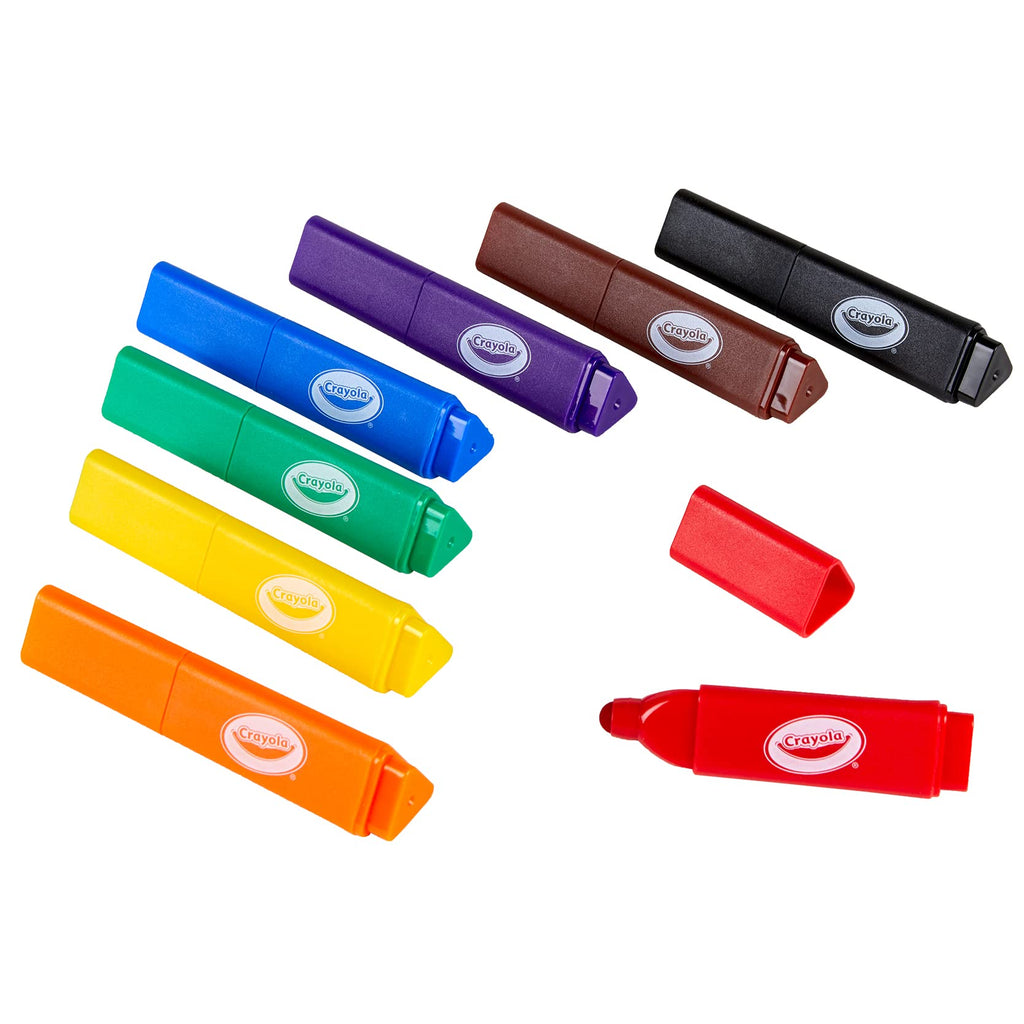 Crayola Triangle Toddler Markers (8ct) – Easy Grip Washable Art Supplies for Little Hands