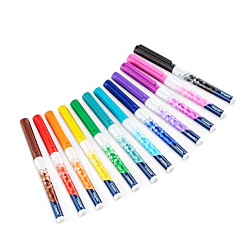 Crayola Ultra Fine Point Markers (12ct) – No Bleed Permanent Ink for Adult Coloring & Calligraphy