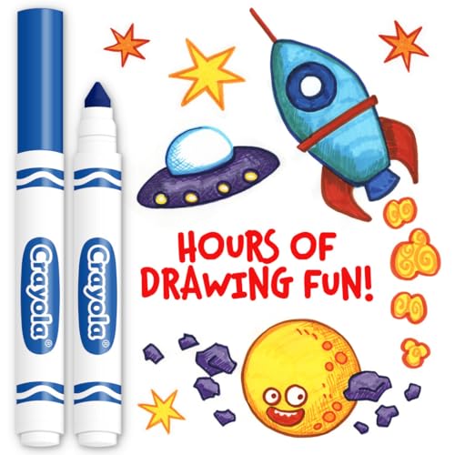 Crayola Washable Broad Line Markers, Blue, 12 Count - Non-Toxic Art Supplies for Kids