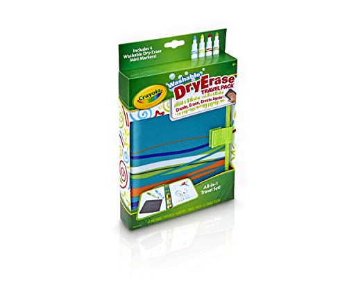 Crayola Washable Dry Erase Travel Pack - Reusable Whiteboard for Kids Ages 4+