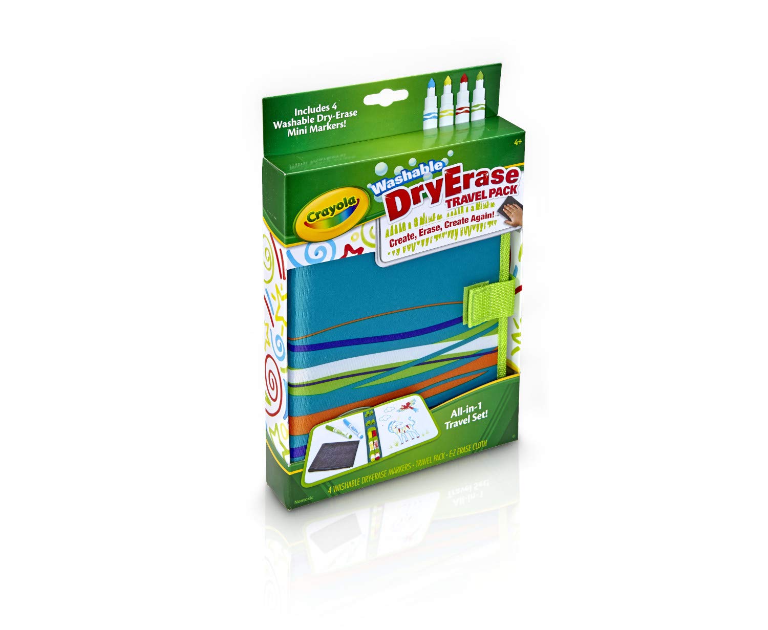 Crayola Washable Dry Erase Travel Pack - Reusable Whiteboard for Kids Ages 4+