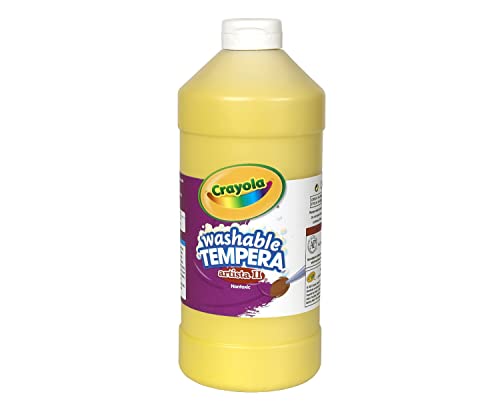 Crayola Washable Tempera Paint, Yellow - 32 oz Squeeze Bottle for Kids' Art Projects