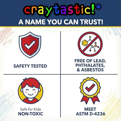 Craytastic! 52 Bulk Unwrapped Black Crayons - Paperless for Crafting, Melting, Parties - Non-Toxic, ASTM D-4236