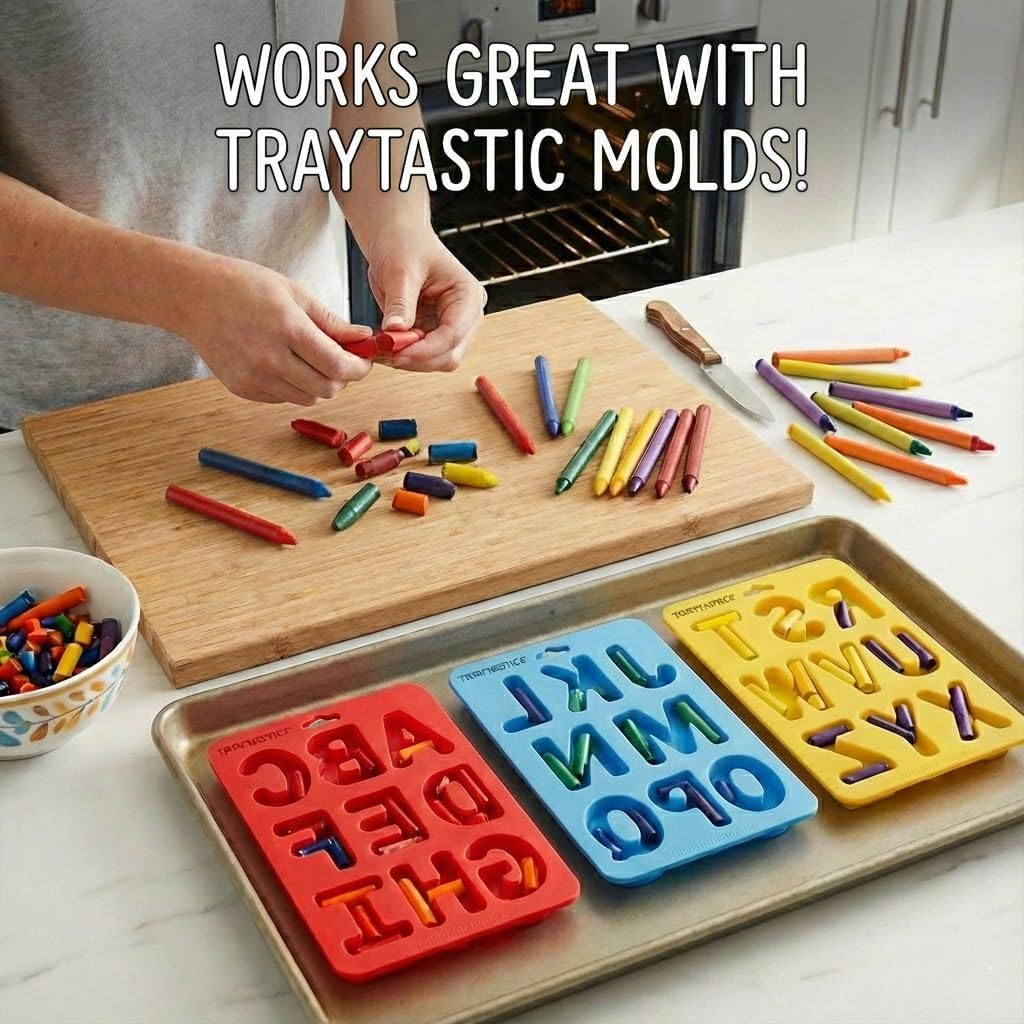 Craytastic! Bulk Black Unwrapped Broken Crayons – 144 Pieces (48 Full-Size) for Crafting & Melting