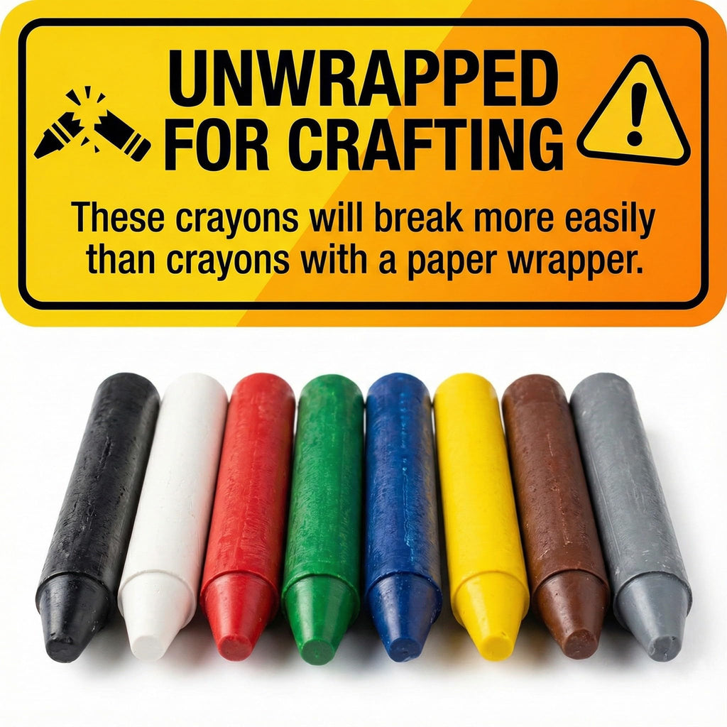 Craytastic! Bulk Black Unwrapped Broken Crayons – 144 Pieces (48 Full-Size) for Crafting & Melting