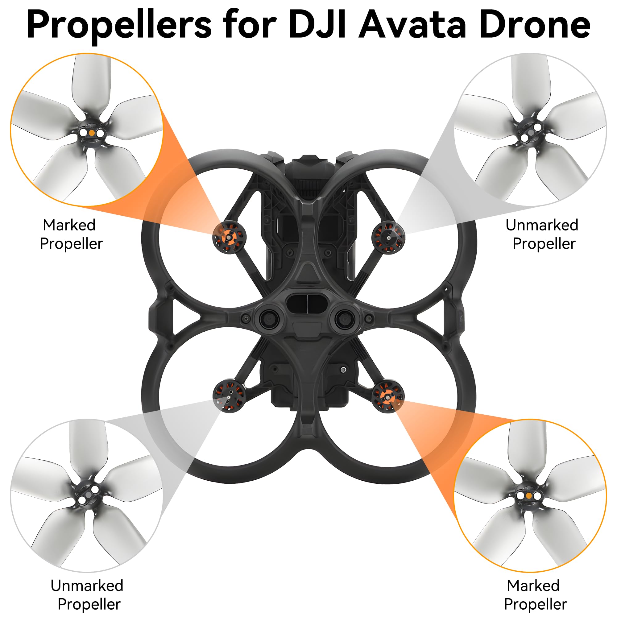Craznick 8-Pack Propellers for DJI Avata – Low Noise, Easy Install with Screws & Screwdrivers