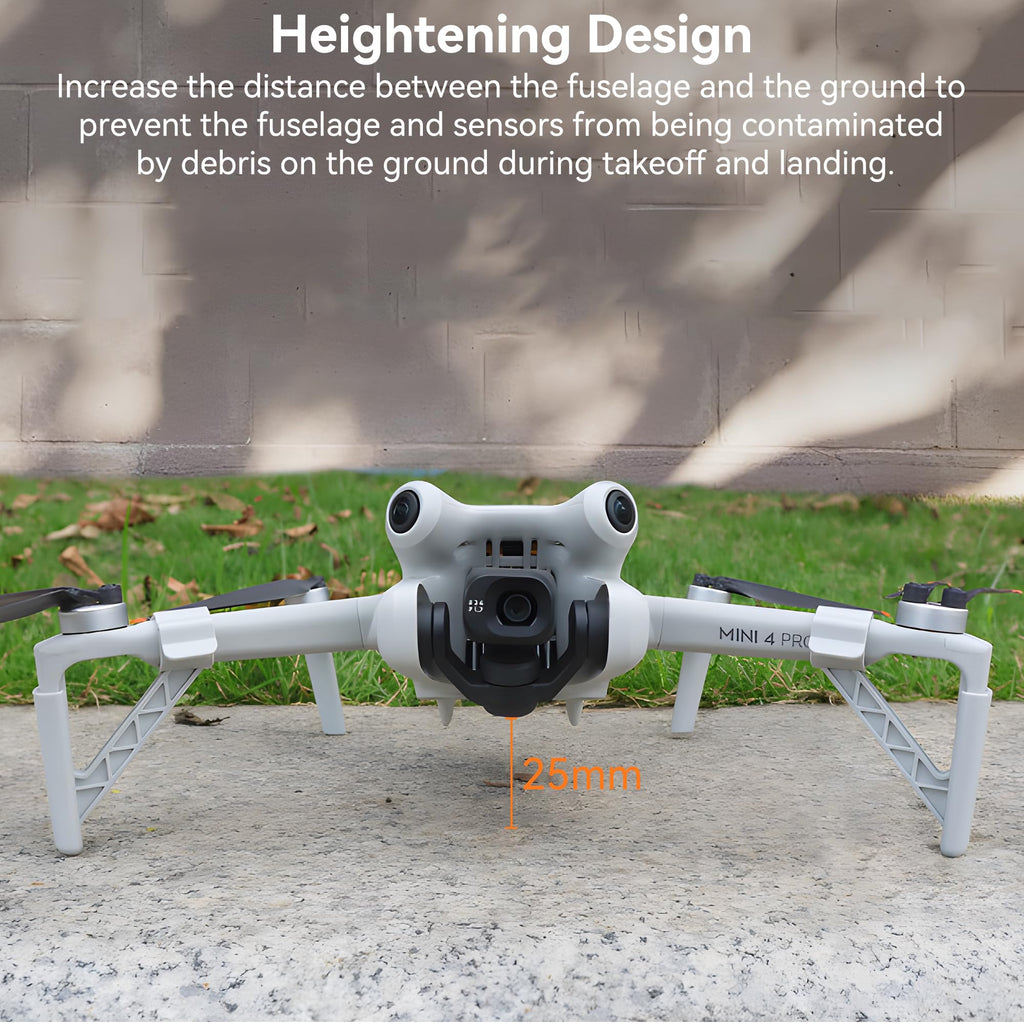 Craznick Landing Gear for DJI Mini 4 Pro – Extended Landing Legs, 25mm Height Increase, Snap-On Installation