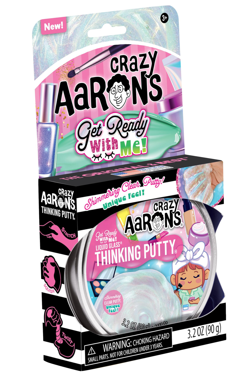Crazy Aaron's Get Ready with Me Thinking Putty – Color-Shifting Sparkles, 3.2 oz