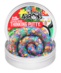 Crazy Aaron's Gnome Home Thinking Putty – Clear Putty with Mushroom Pieces & 6 Hidden Gnomes, 4-Inch Tin
