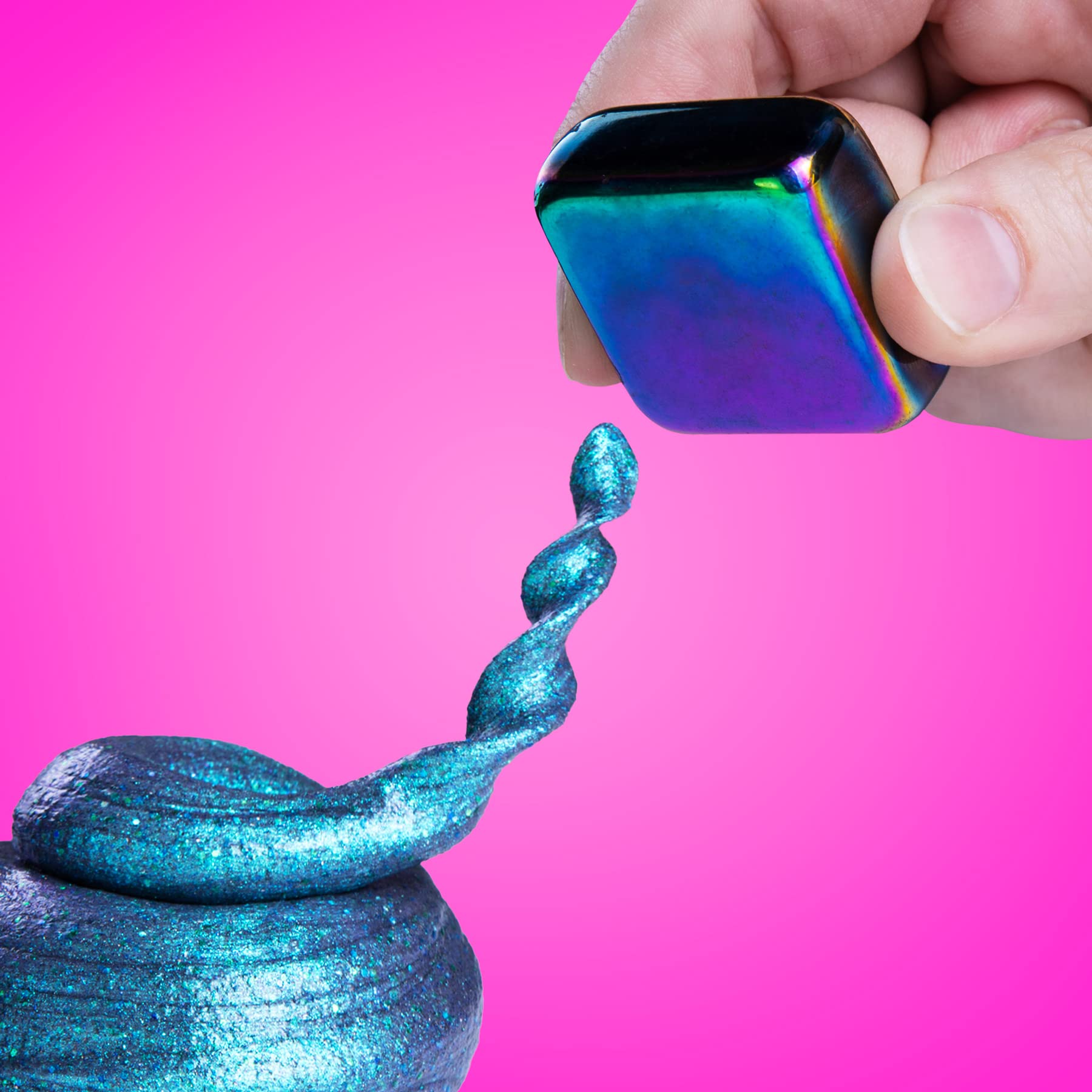 Crazy Aaron's Happy Earth Thinking Putty - Blue Magnetic Putty with Rainbow Magnet, 90g, 4-Inch Tin