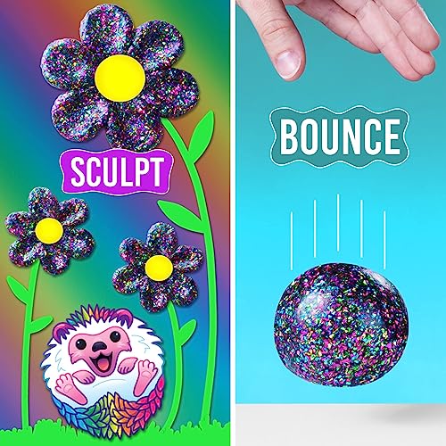 Crazy Aaron's Happy Hedgehog Thinking Putty – Clear Putty with Rainbow Glitter, Never Dries Out, 4-Inch Tin, 90g