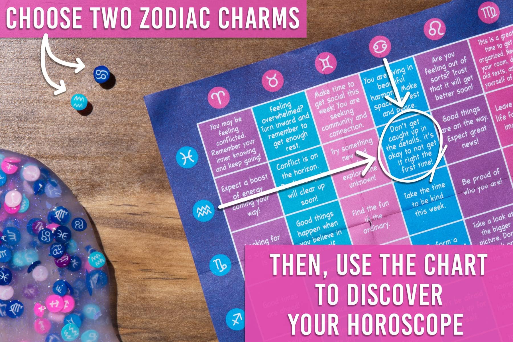 Crazy Aaron's Horoscope Thinking Putty – Sensory Toy with Zodiac Charms, 4" Tin, Made in USA