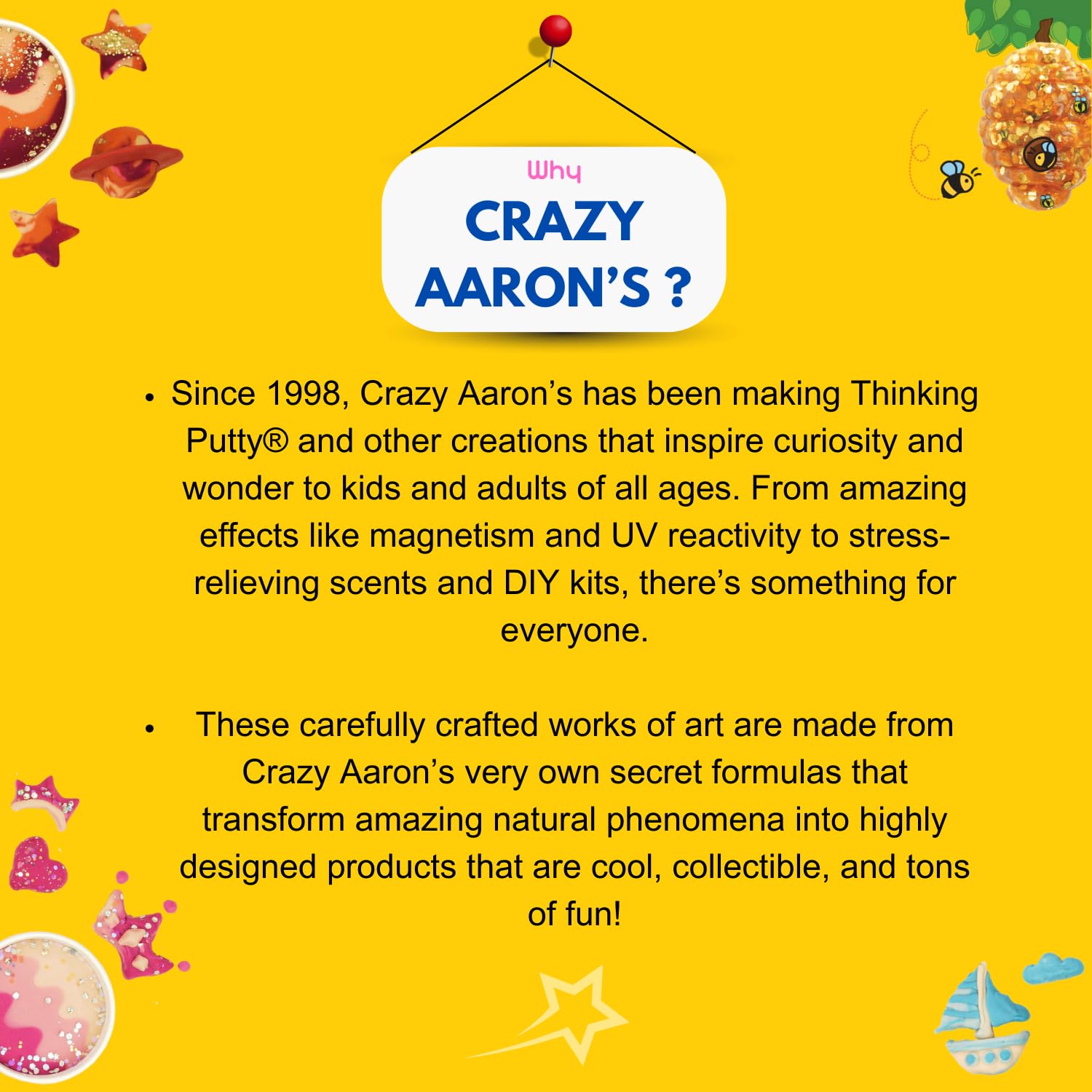Crazy Aaron's Horoscope Thinking Putty – Sensory Toy with Zodiac Charms, 4" Tin, Made in USA