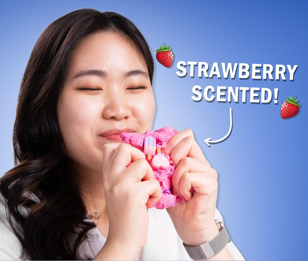 Crazy Aaron's I Scream, You Scream Pink Buttery Slime with Strawberry Scent and Ice Cream Charms – 8.2 oz