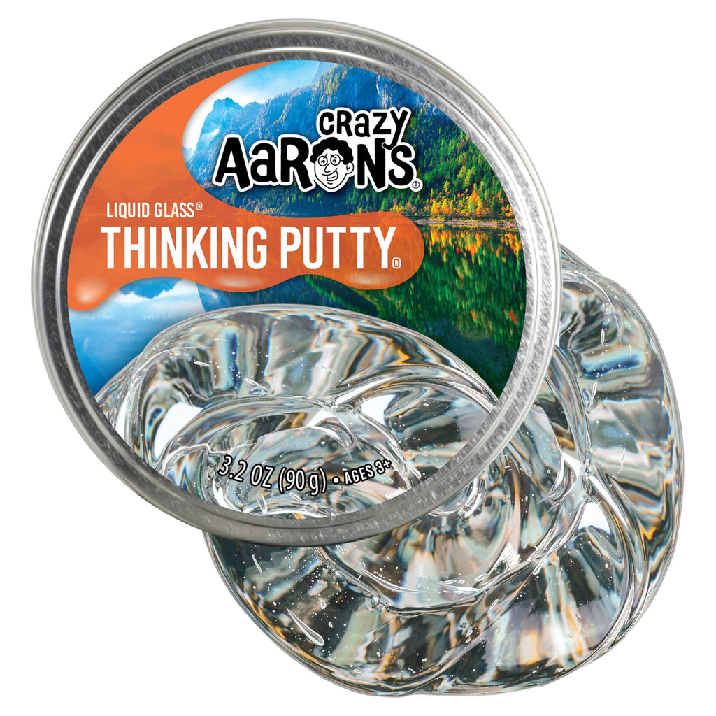 Crazy Aaron's Liquid Glass Thinking Putty – Crystal Clear, Non-Sticky, Never Dries Out