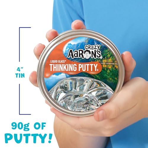 Crazy Aaron's Liquid Glass Thinking Putty – Crystal Clear, Non-Sticky, Never Dries Out