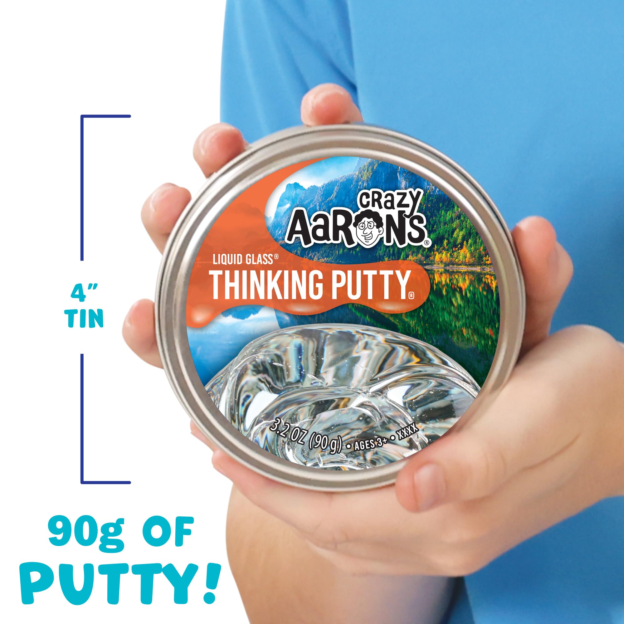 Crazy Aaron's Liquid Glass Thinking Putty – Crystal Clear, Non-Sticky, Never Dries Out