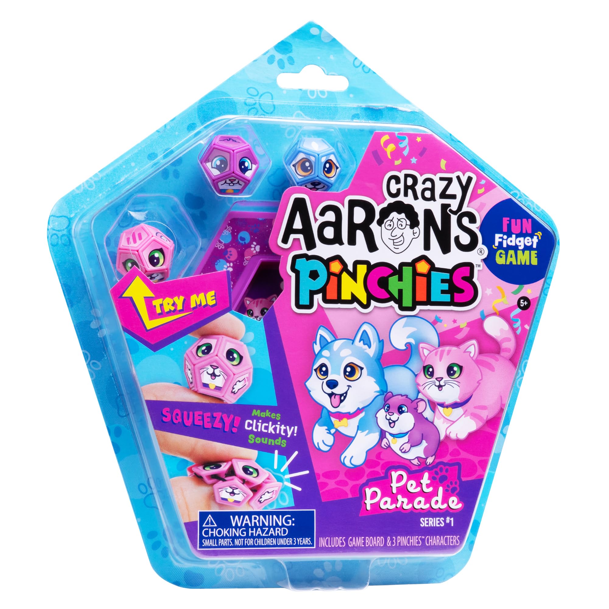 Crazy Aaron's Pinchies Pet Parade Series #1 Fidget Toy – Tactile Sensory Game for Kids & Teens