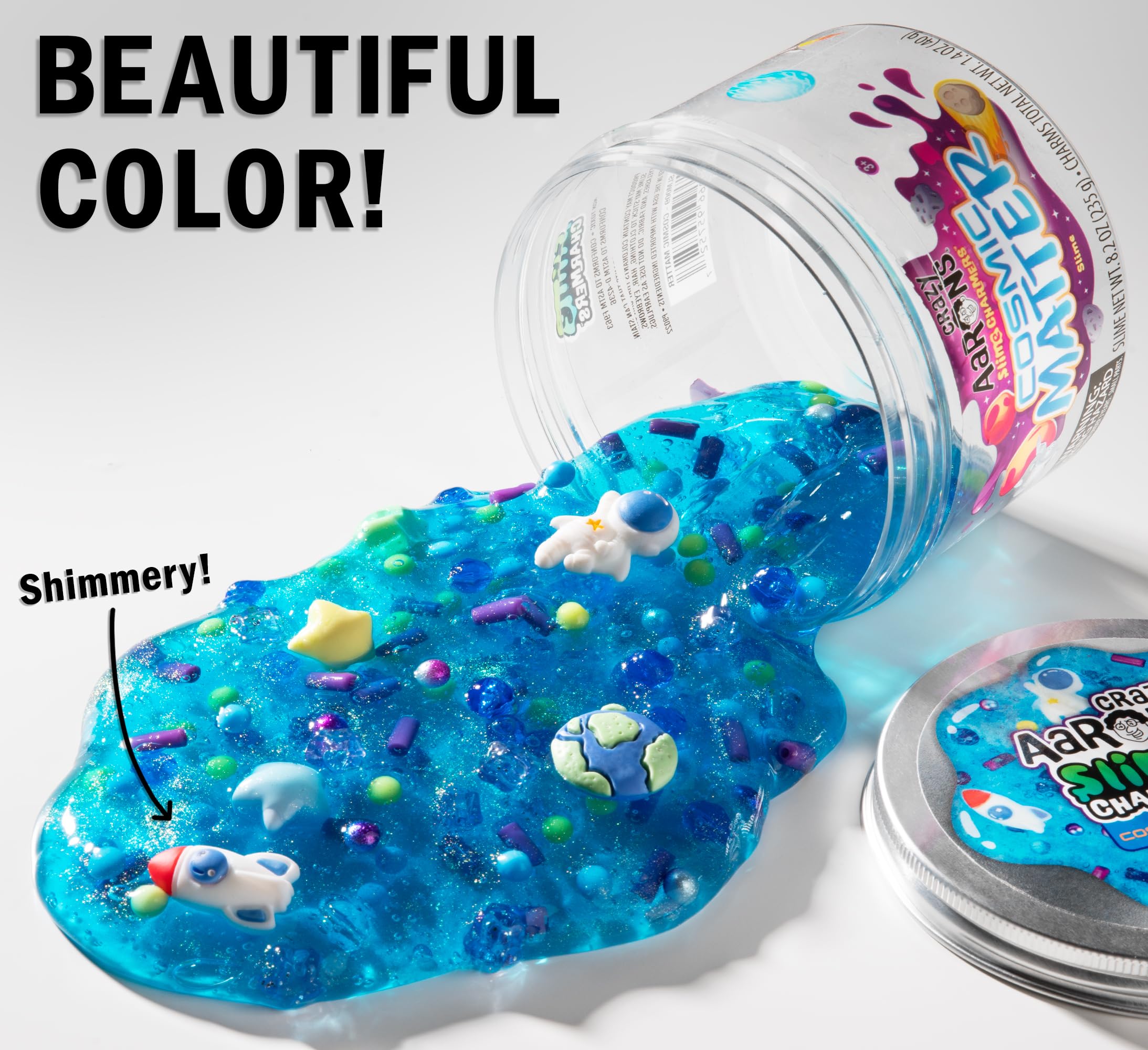 Crazy Aaron's Slime Charmers Cosmic Matter Blue Water Slime with Charms – Sensory Toy for Kids Ages 3+