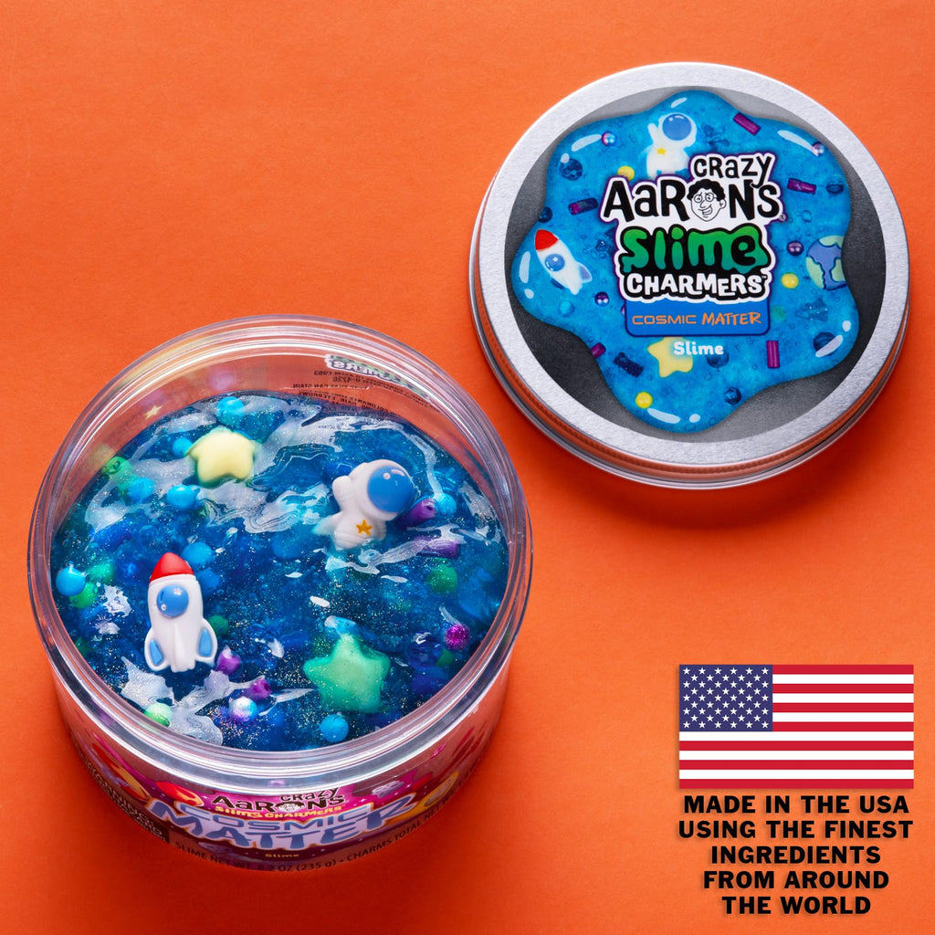 Crazy Aaron's Slime Charmers Cosmic Matter Blue Water Slime with Charms – Sensory Toy for Kids Ages 3+