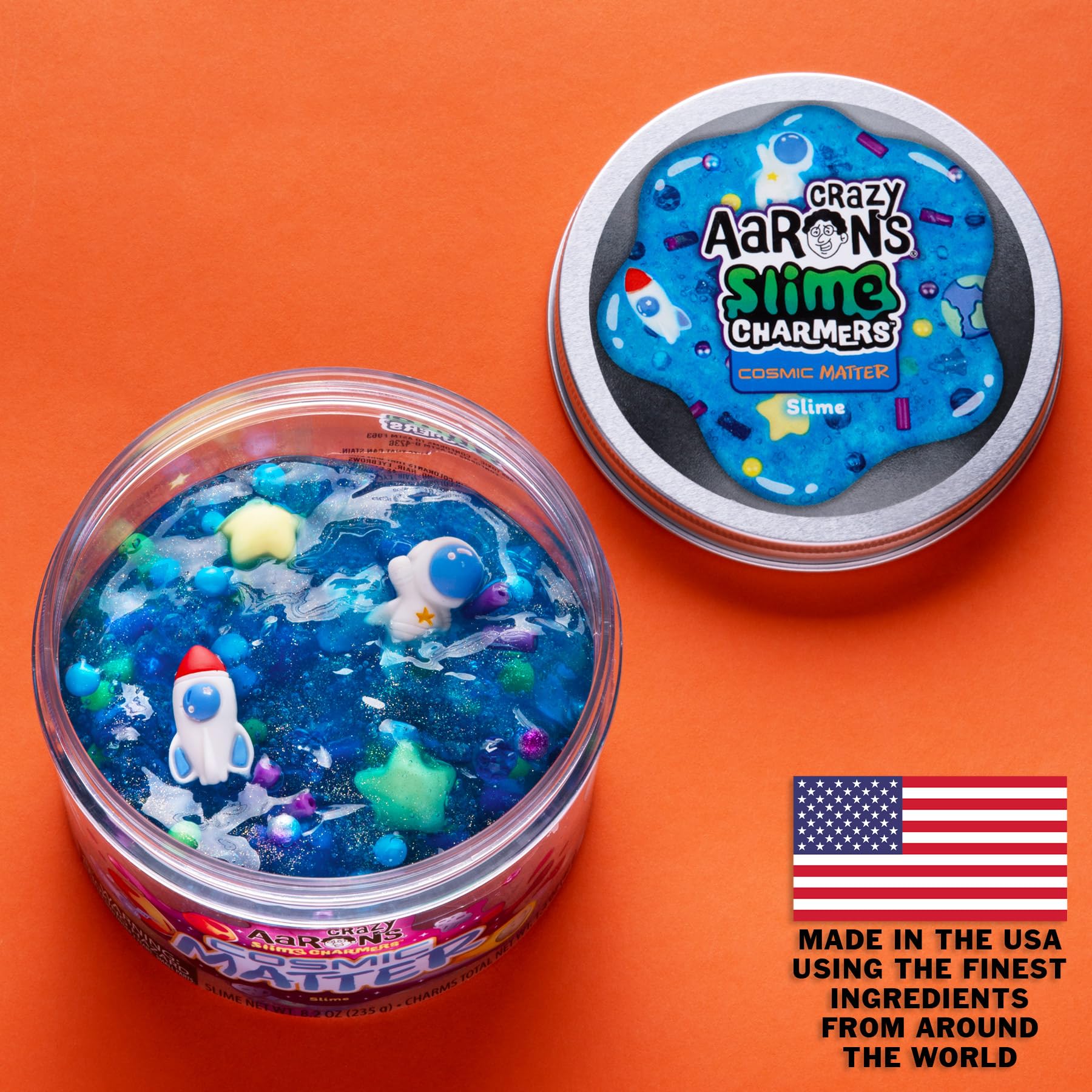 Crazy Aaron's Slime Charmers Cosmic Matter Blue Water Slime with Charms – Sensory Toy for Kids Ages 3+