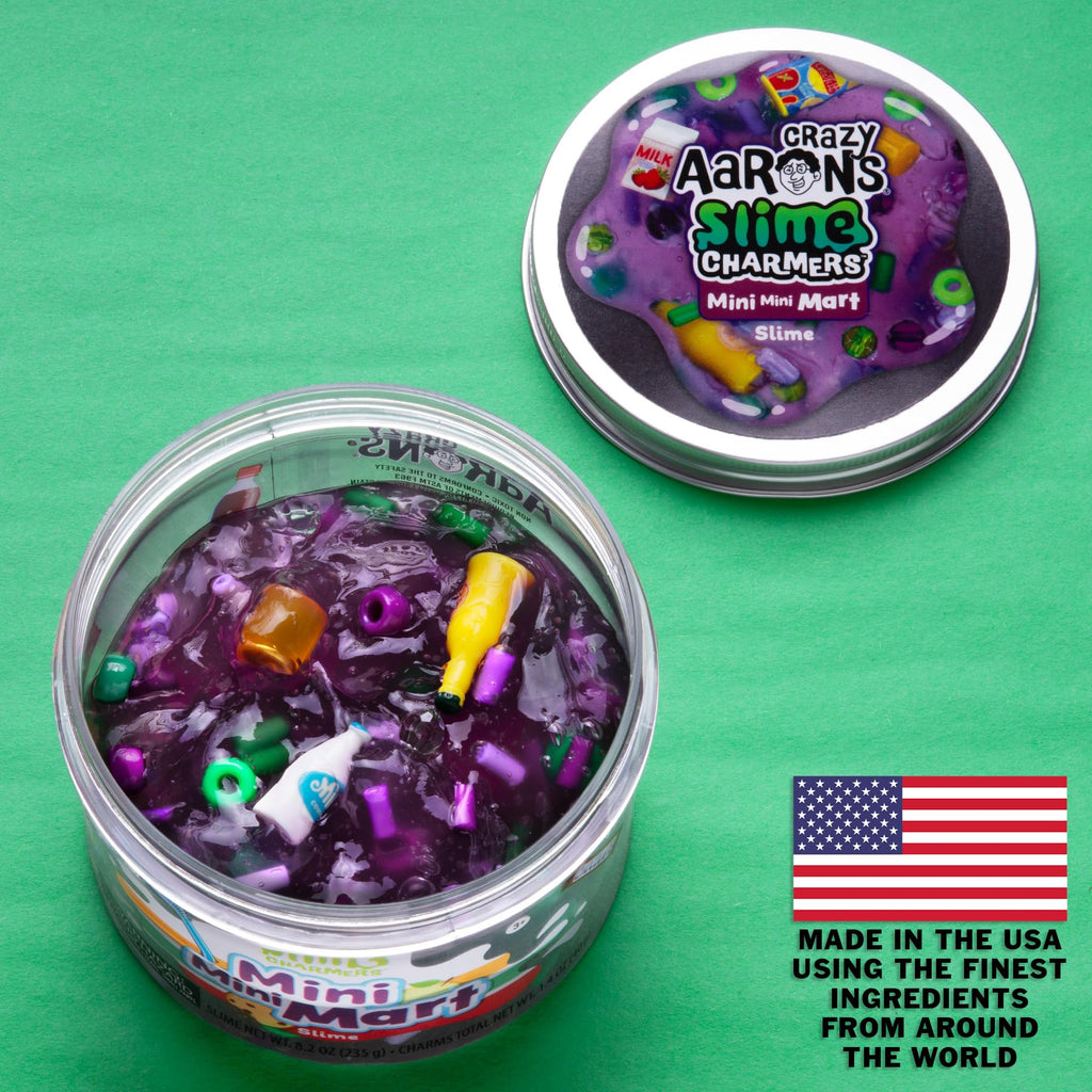 Crazy Aaron's Slime Charmers Mini Mini Mart Purple Buttery Slime – Grape Scented Sensory Toy with Food Charms (8.2 oz)
