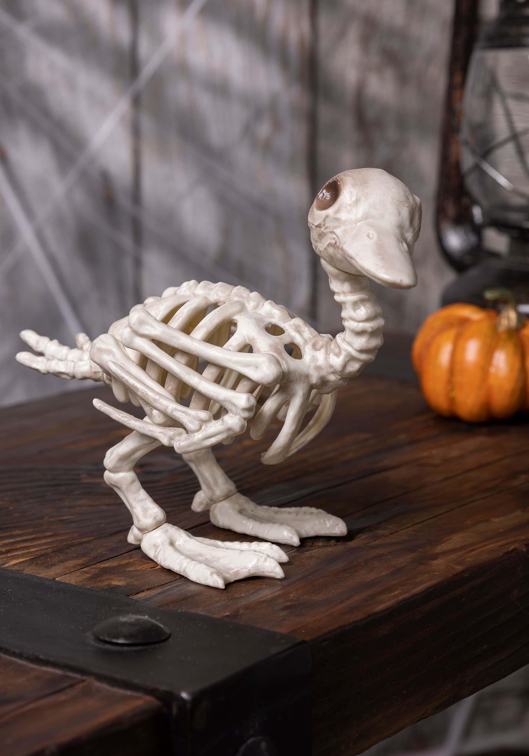 Crazy Bonez Skeleton Duckling – 5.75" Halloween Figurine, All-Weather Plastic, Realistic Bone Detail