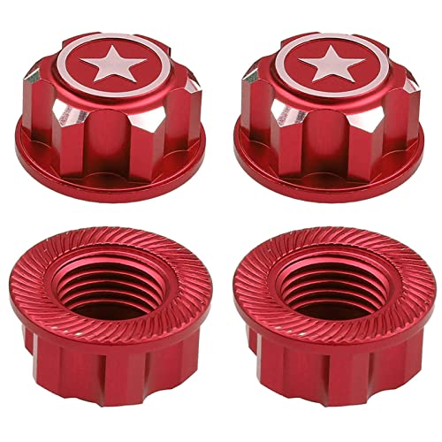 CrazyHobby 17mm Wheel Nuts and Wrench Set for Traxxas RC Trucks - 4 Pack Anodized Aluminum Hex Nuts