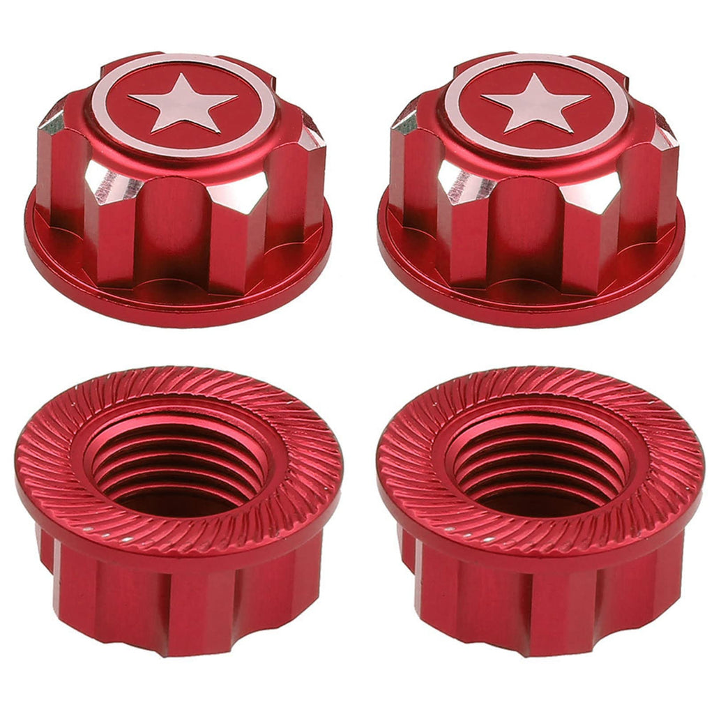 CrazyHobby 17mm Wheel Nuts and Wrench Set for Traxxas RC Trucks - 4 Pack Anodized Aluminum Hex Nuts